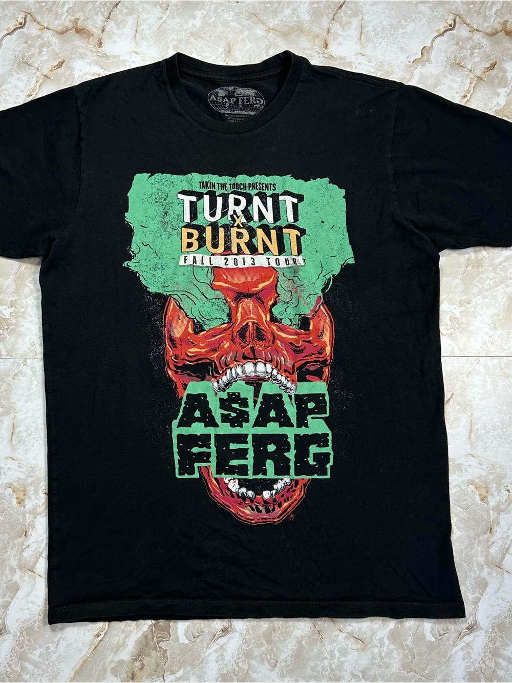 ASAP Ferg 2013 Turnt Burnt Tour Rap Graphic T-Shirt Women’s Size Medium